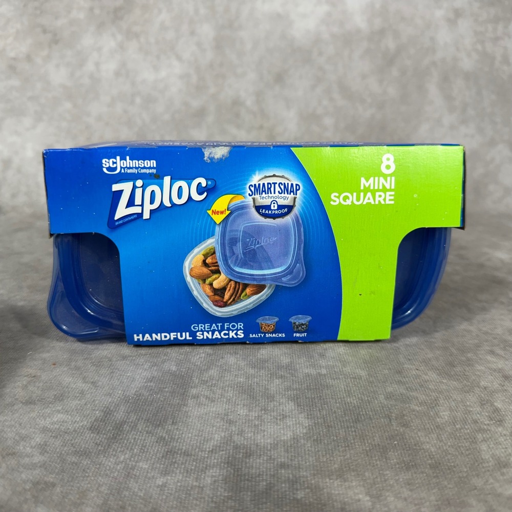 Ziploc Mini Square Containers 4 oz 8 Pack Smart Snap Food Storage DISCONTINUED